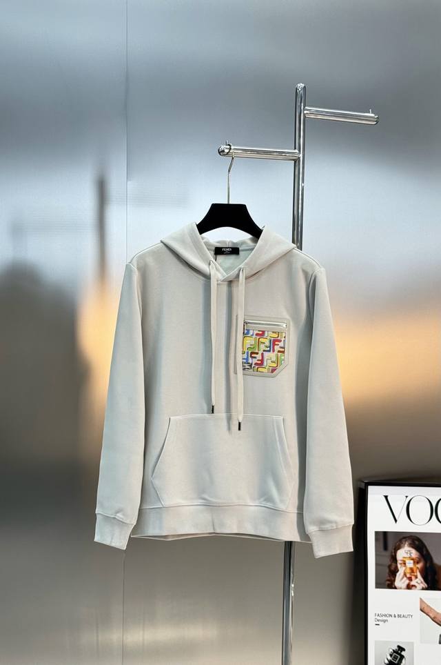 Fend*Fendi 25S Autumn/Winter New Hooded Sweatshirt. Unisex style. Latest 3D leat