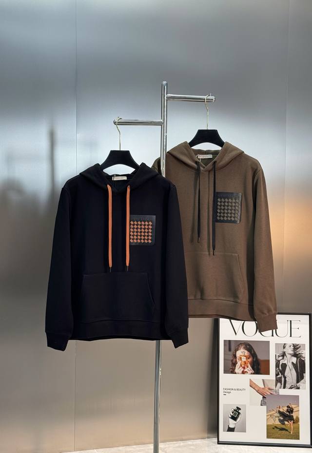 Bottega Venet New Trendy Hoodie. Unisex, Size 25S! Features a chest pocket, cust
