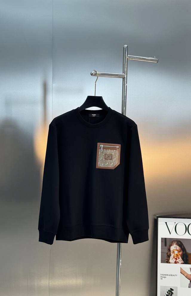 Fend* 25S Autumn/Winter New Crew Neck Sweatshirt. Unisex style. Latest 3D leathe