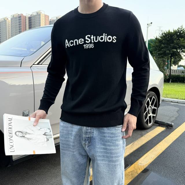 Acne*Studios Original Wool Sweater. 24S New Arrival! Unisex! Basic letter jacqua