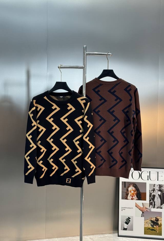 Fendi 25S Autumn/Winter New Sweater! This knitwear reinterprets a classic logo w