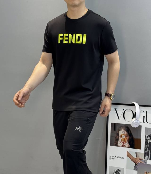 Fend* 25S New Modal T-Shirt. A stylish short-sleeved shirt with an undeniable co