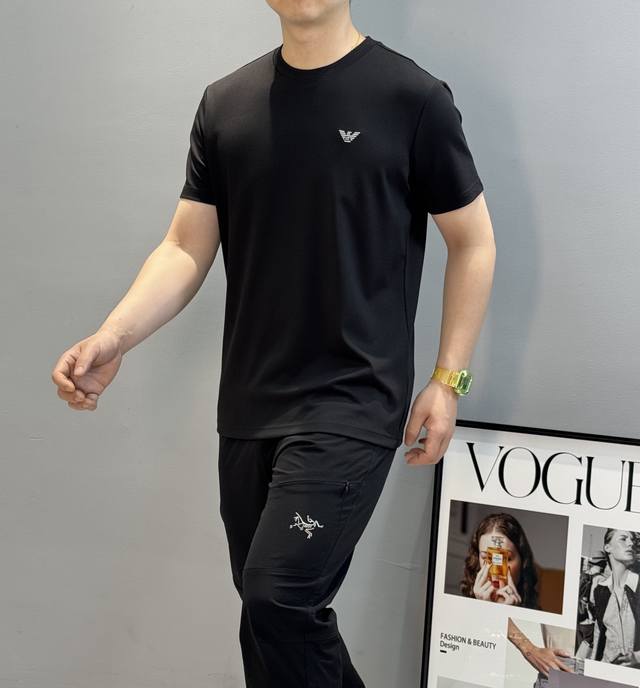 Armani 25S New Modal T-Shirt. A refreshed and upgraded versatile basic style, pr
