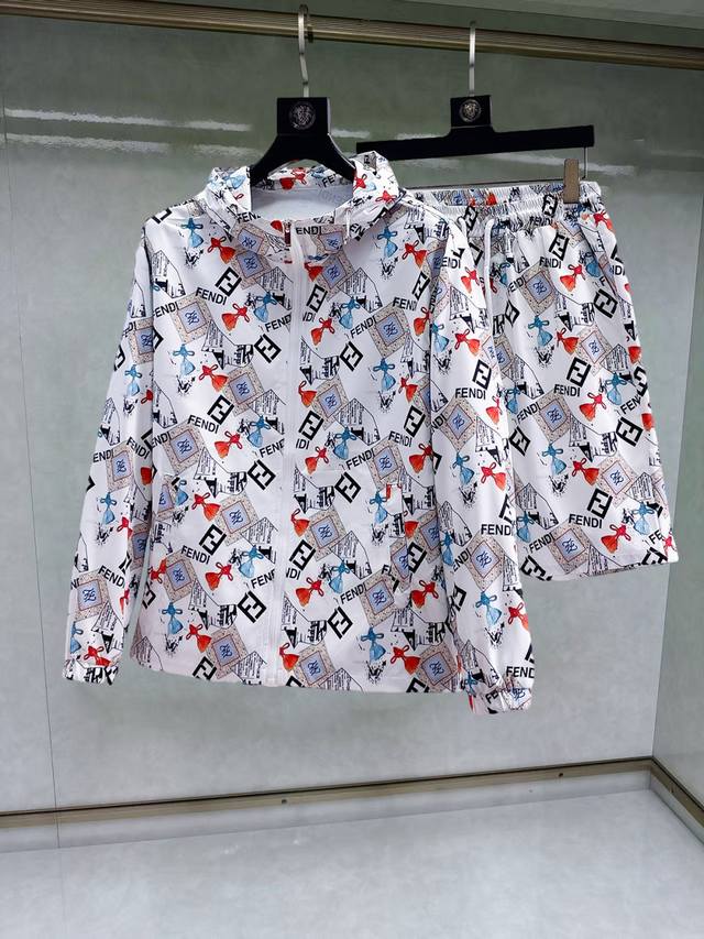 Fendi 2025 Summer Sun Protection Clothing and Shorts Set, a luxurious high-end c