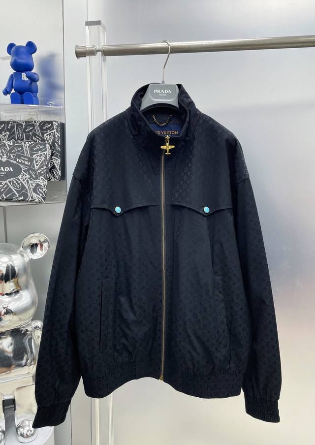 Louis 25Ss New Airplane Pendant Monogram Stand Collar Zipper Jacket Lm All-over