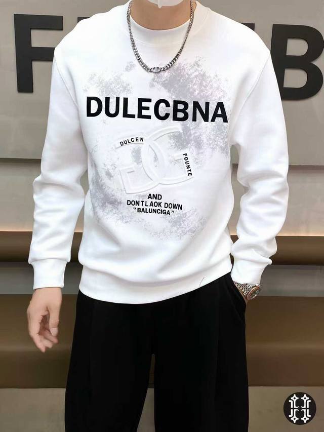 D&G Dolce & Gabbana 2025 Autumn/Winter New Men's Crew Neck Pullover Sweatshirt.