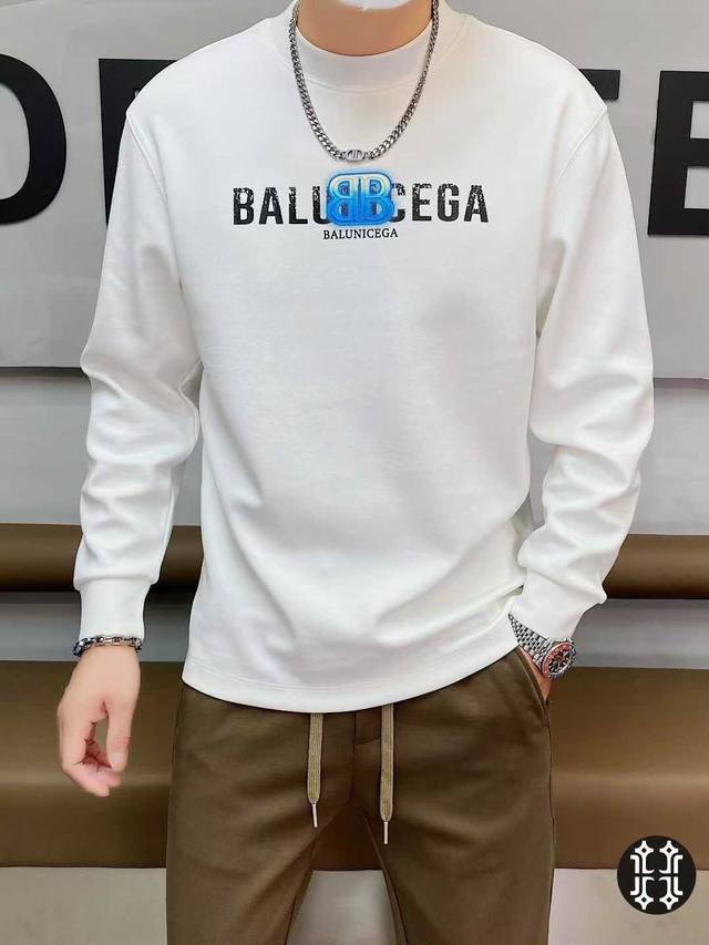 Balenciaga 2025 Fall/Winter Men's Modal Pullover Sweatshirt. High-quality Europe