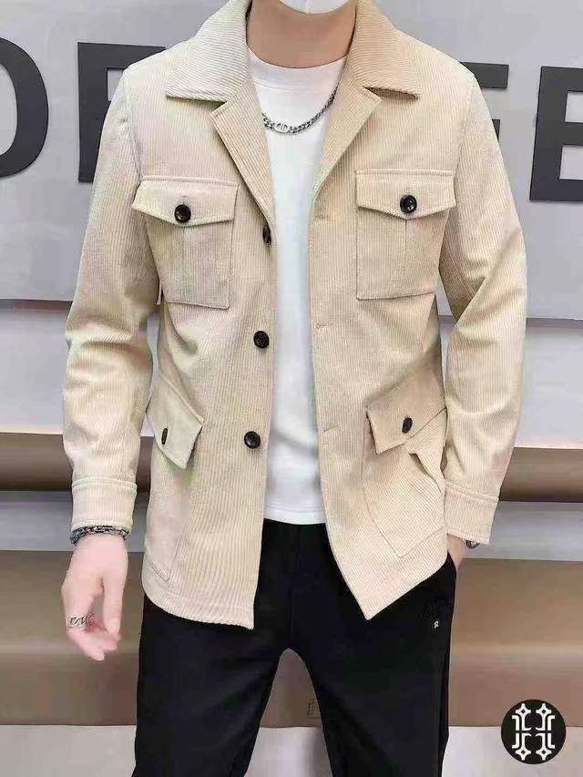 Emporio Arma*I Armani 2025 Fall/Winter New Men's Suit Collar Jacket. Made to top