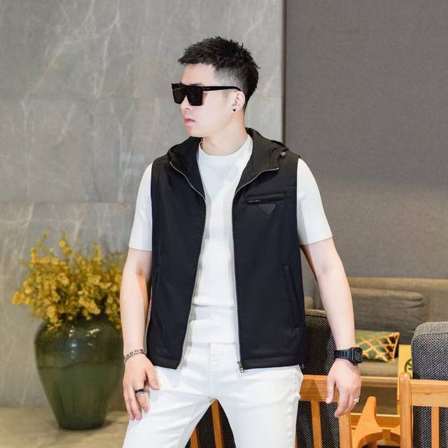 Prad*A 2025F W Autumn/Winter New Men's Silk Cotton Stand Collar Business Casual