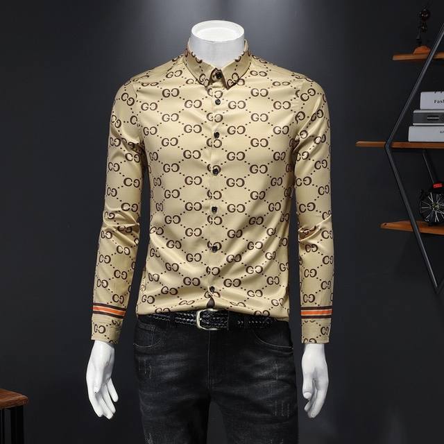 Qq New long-sleeved shirt, high-end version! Custom-made fabric from the boutiqu