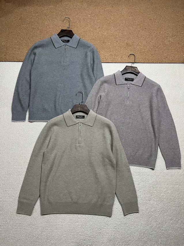 Sg L*Ro Pi*Na Autumn/Winter New Collared Wool Sweater, made with a cashmere and