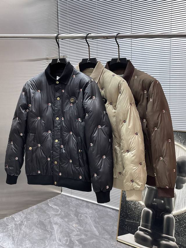 Jl Gucci 2025 Winter New Lapel Cotton Jacket, High-End Version! Custom-made fabr