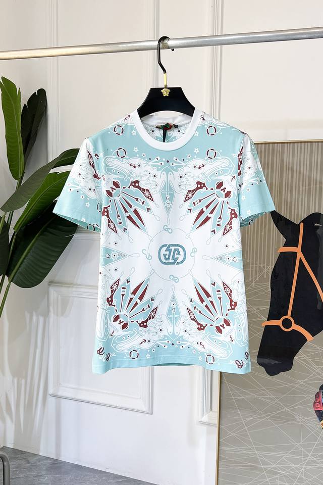 Gucci 2025Ss Year of the Snake Spring/Summer Premium Printed Short-Sleeve T-Shir