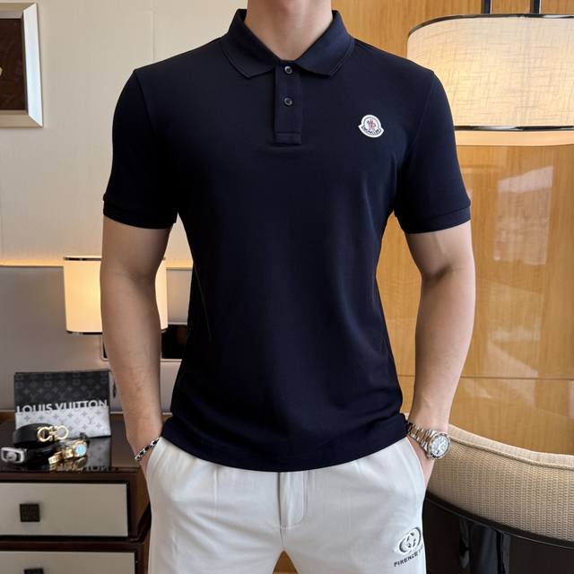 Navy Blue! Moncler - 2025 Spring/Summer Polo Collar Short-Sleeve Collection. Mad