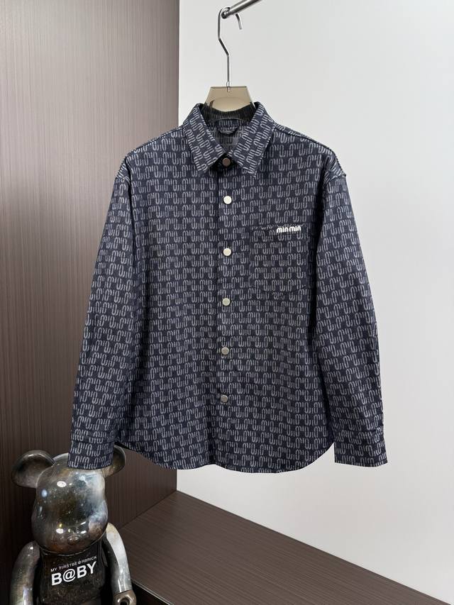 Miu Miu 2025 Spring/Summer New Men's Shirt-Style Denim Casual Jacket, sourced fr