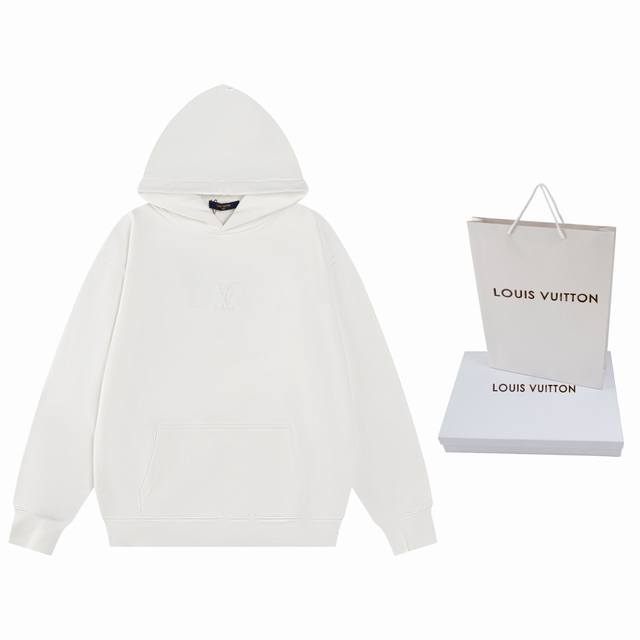 Top-tier version. Official website quality. Louis Vuitton*Lv logo embossed hoodi
