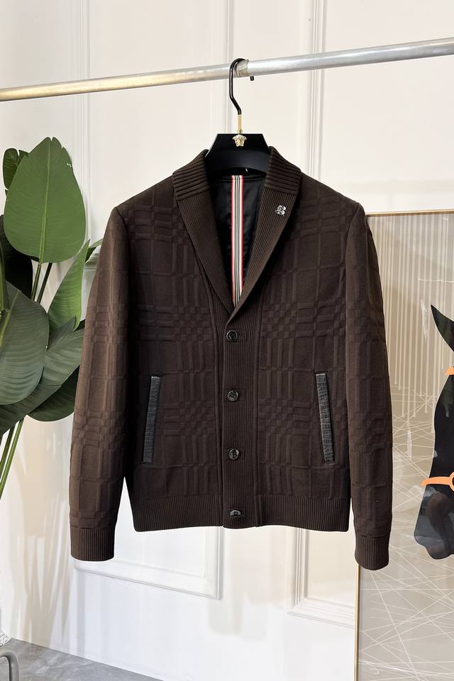 Burberry SS Fall Hot Selling Shawl Collar Knit Jacket, made of custom high-quali