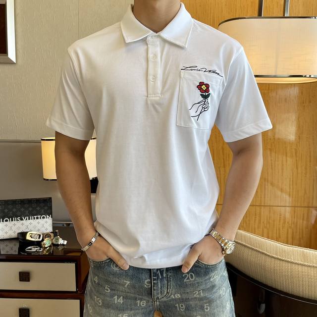 Lv 2025Ss Spring/Summer New Polo Collar Short-Sleeve Collection. Made with premi