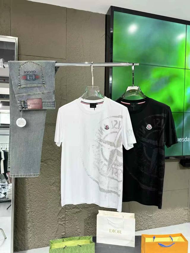 Moncl*R Moncl*R 2025 Spring/Summer New Men's Short-Sleeve T-Shirt! High-end tren