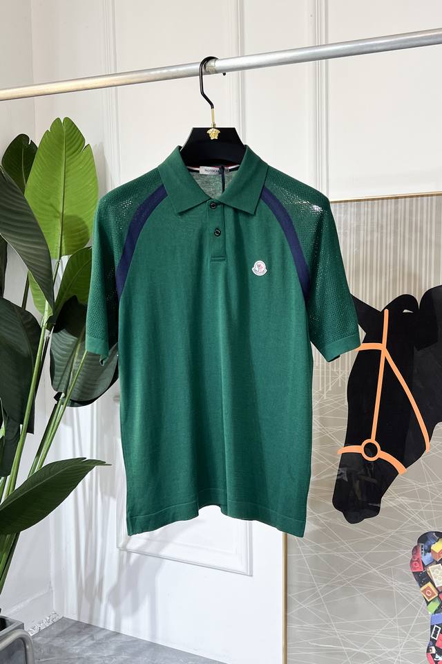 Moncler 2025 Spring/Summer Polo Collar Knit Short-Sleeve Collection. Made from p