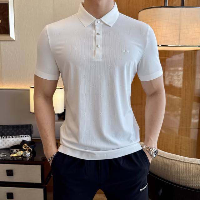 MiuMiu 2025Ss Spring/Summer New Polo Collar Short-Sleeve Collection. Made from p