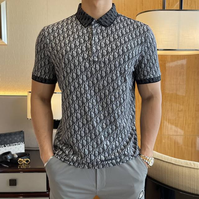 D2025 Spring/Summer New Polo Collar Printed Short-Sleeve T-Shirt Series. Custom-