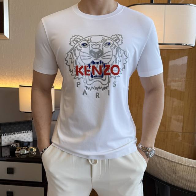 Kenzo 2025Ss Year of the Snake Spring/Summer Premium Short-Sleeve T-Shirt, Offic