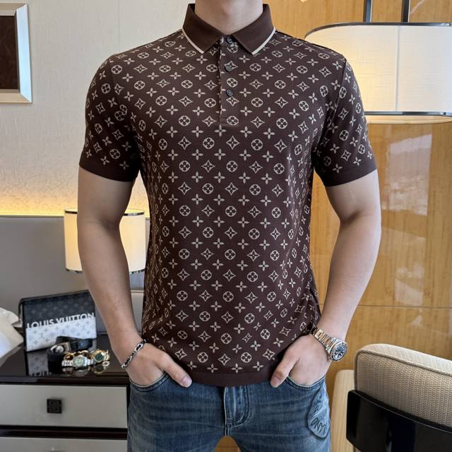 Lv- 2025Ss Spring/Summer New Polo Collar Short-Sleeve Collection. Made from prem