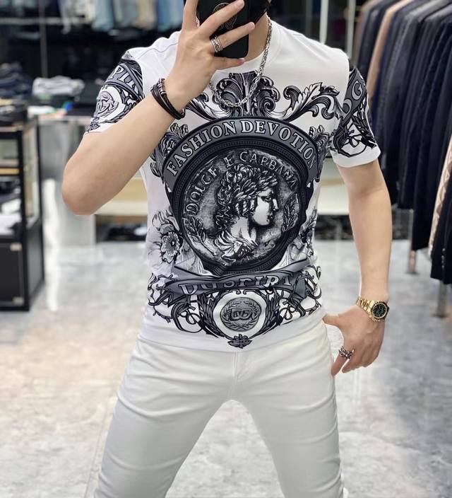 Dg- 2025Ss New Year's Greeting Spring/Summer Premium Printed Short-Sleeve T-Shir