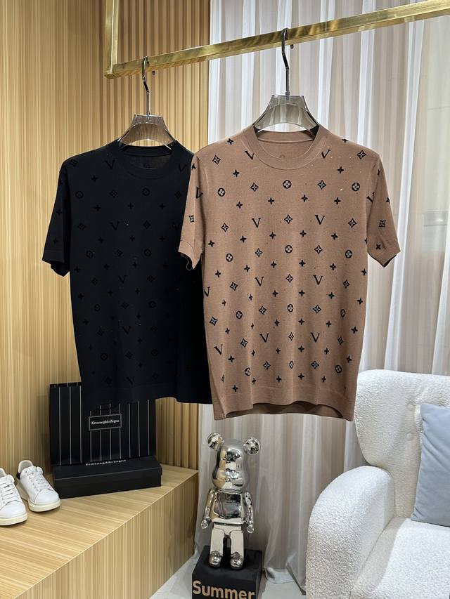 Loui*Vuitt*2025 Spring/Summer New Men's Fashion Casual Crew Neck Short-Sleeve T-