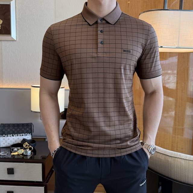Boss 2025Ss Spring/Summer New Polo Collar Short-Sleeve Collection. Made from pre