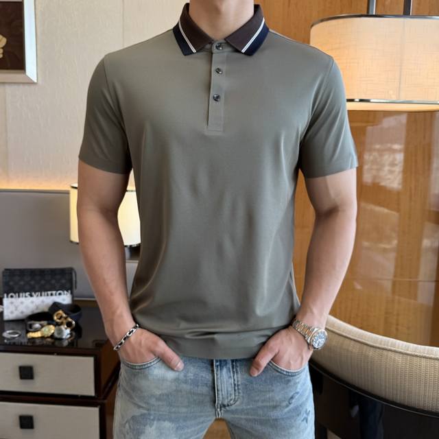 Armani - 2025 Spring/Summer Polo Collar Short-Sleeve Collection. Made from premi