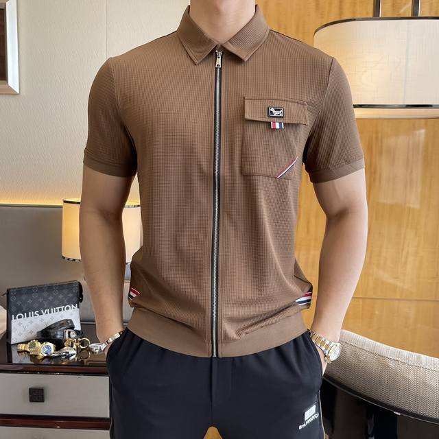 Tb 2025 Spring/Summer Newest Hot-Selling Cardigan Short-Sleeve T-Shirt, made of