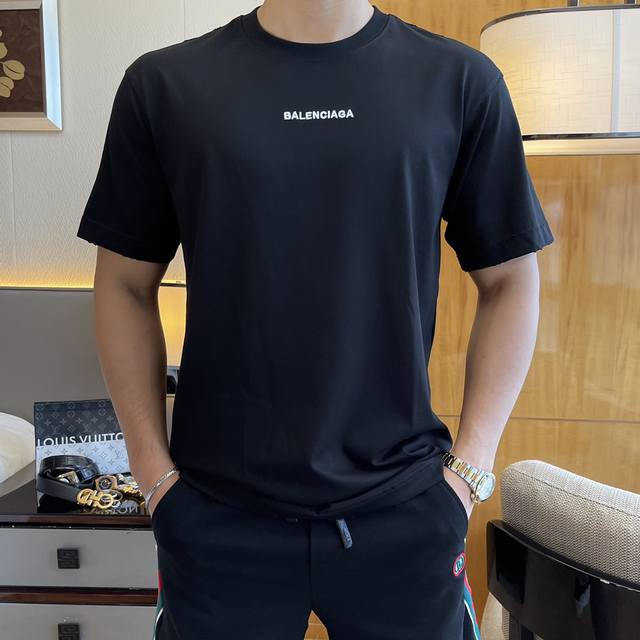 Balenciaga 2025 Spring/Summer Newest Hot Selling Short-Sleeve T-Shirt, made of c