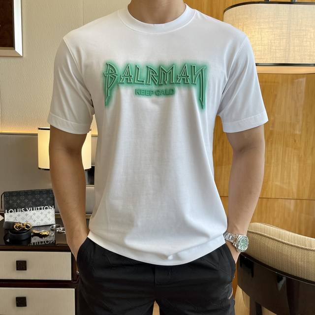 Balmain 2025 Spring/Summer Premium Wide-Sleeve Short-Sleeve T-Shirt, Official We