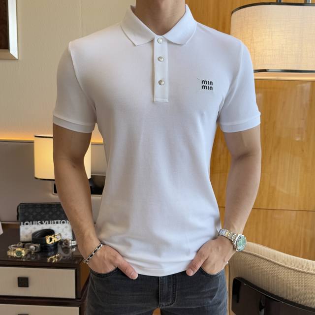 MiuMiu 2025Ss Spring/Summer New Polo Collar Short-Sleeve Collection. Made from p