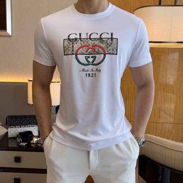 Gucci 2025Ss Year of the Snake Spring/Summer Premium Short-Sleeve T-Shirt, Offic