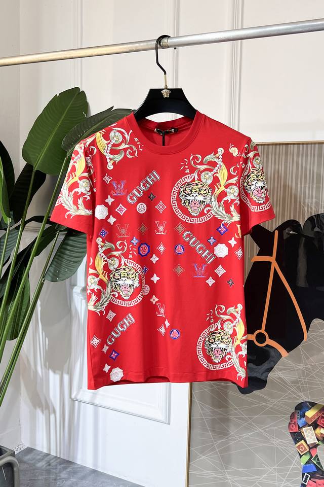 Gucci 2025Ss Year of the Snake Spring/Summer Premium Short-Sleeve T-Shirt, Offic