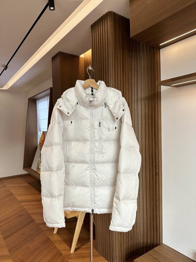 White Ralph Lauren Pony Embroidered Logo Hooded Down Jacket. The first jacket fe