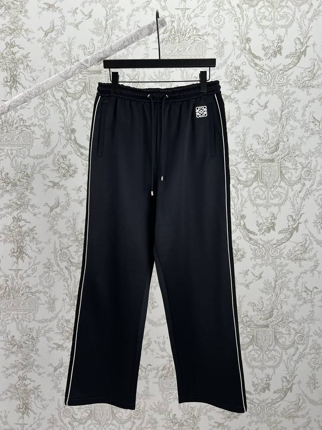 Loewe 25Ss New Tech Plain Knit Track Pants, Dark Navy Blue, Lightweight Tech Pla