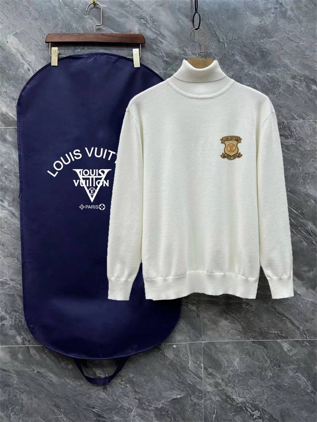 Lv Louis Vuitton 3-logo complete logo embroidered turtleneck sweater Premium woo