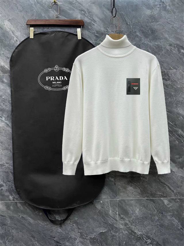 Parda 3-Label Pocket High-Neck Sweater Premium Wool Blend Sweater Unisex High-En