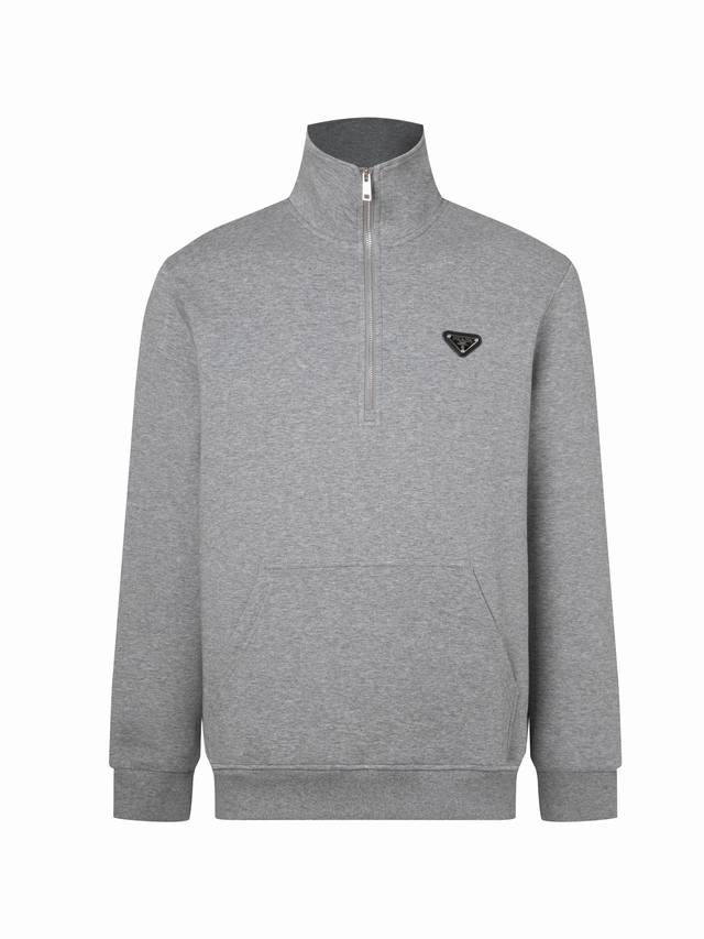 Zp Version - Prada Official Website Classic Triangle Logo Badge Half Zipper Simp