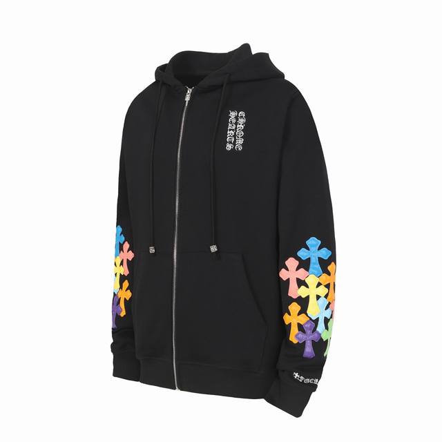 K26 Heavy-duty - Chrome Hearts Colorful Cross Applique Embroidered Sanskrit Prin