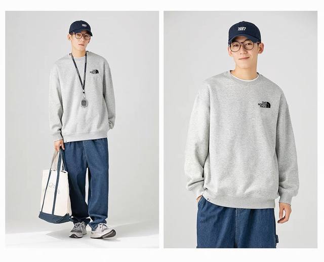 F83# Terry Cloth 2025 Autumn New Arrival The North Face Classic Chest Print Basi