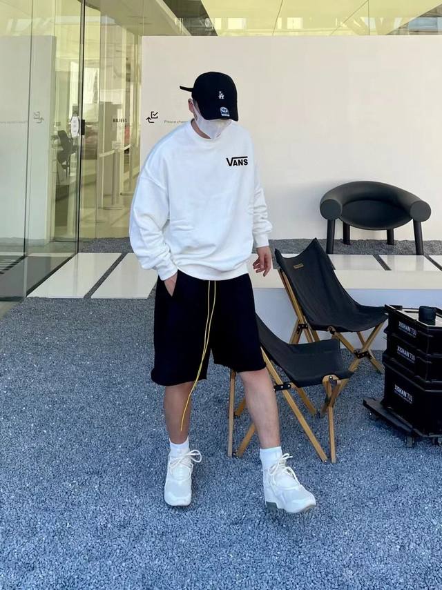 F80# High-quality terry cloth Vans new pink panther series couple sweatshirt (fr F80# High-quality terry cloth Vans new pink panther series couple sweatshirt (fr