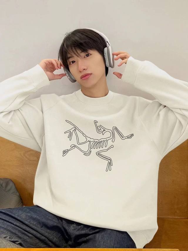 F78# Arcteryx New Synchronized Logo Series Unisex Couple Sweatshirt This sweatsh