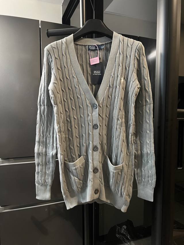 Next Day Rah Lauren 25Fw Classic Horse Embroidered Cable Knit Cardigan Sweater G