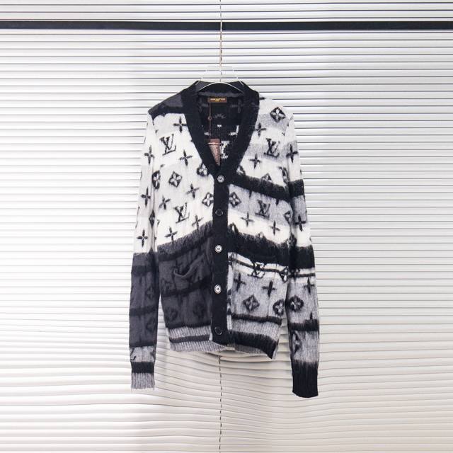 High-quality, high-volume item. Louis Vuitton 23Fw gradient mohair cardigan, gre