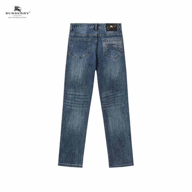 941# Burberry 25Ss Autumn/Winter Printed Letter Jeans: A retro style that blends